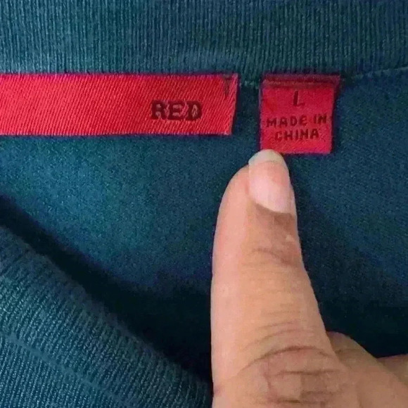 RED AQUA BLUE BUCKLED 90s SHIRT 🦋💧 - Picture 5 of 6